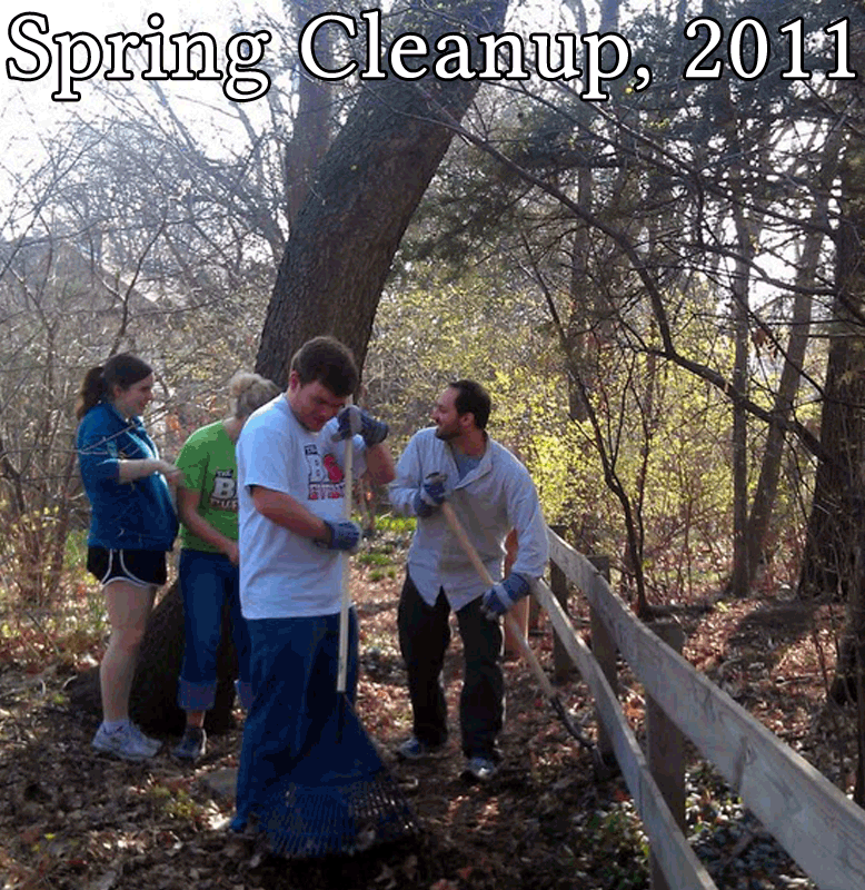 Spring Cleanup 2011 photo collection header - three people doing trail maintenance