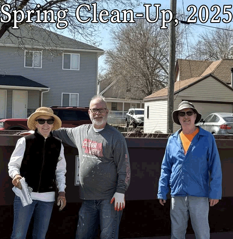 Link image of ECCO members in front of a dumpster at 2025 Spring Clean-up event